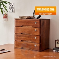 Lockable Solid Wood Desktop Storage Box Drawer-Type Multi-Layer Office Desk Organizer Large Capacity