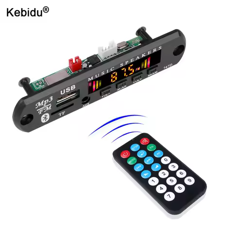 KEBIDU 9V 12V Wireless Bluetooth Car FM Radio MP3 WMA Decoder Board Audio MP3 Player USB TF FM Radio