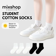 mixshop Student Socks, Children Cotton socks, White Socks, Black Socks, Kids socks, Bone-free socks