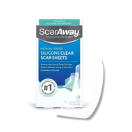 ScarAway Advanced Clear Silicone Scar Sheets, Medical Grade Silicone Strips (1.5" x 3") Scar Treatme