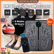 EMS Electric Foot Massager Mat Massage Pad + Remote Control USB Rechargeable Feet Muscle Stimulator Legs Relax Urut Kaki