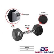 ROX Dumbbell Hexagonal Rubber 6 Kg Barbell Dumbbell Barbell