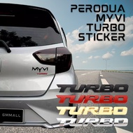 PERODUA MYVI 3D Car Metal TURBO Emblem Logo Sticker Badge Accessories Aksesori Pelekat Kereta myvi