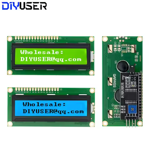 LCD1602 1602 LCD Module Blue / Yellow Green Screen 16x2 Character LCD Display PCF8574T PCF8574 IIC I