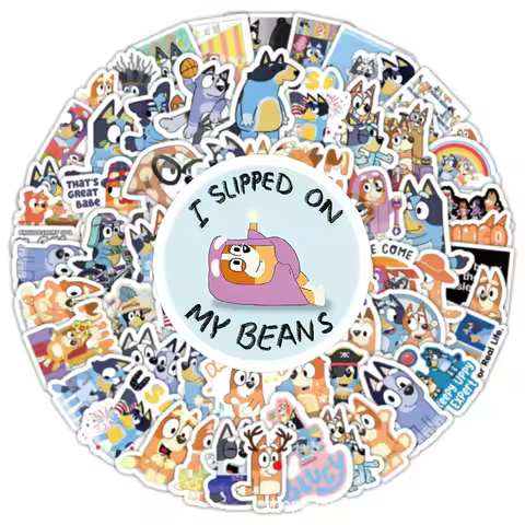 Wholesale 100Pcs Bluey Cartoon Dog Waterproof Stickers Laptop Phone Luggage Water Bottle DIY Decals 