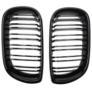 2pcs Grill Depan Mobil Warna Hitam Glossy Untuk Bmw E46 3 Series 2002-