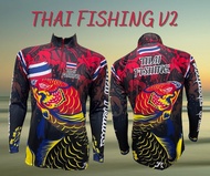 เสื้อตกปลา แฟชั่น กีฬากลางแจ้ง JK THAILAND ลาย THAILAND FISHING V2 ป้องกันUV 80-90% สีไม่ตก แห้งเร็ว