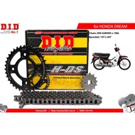DID Honda Dream chain sprocket – DID HDS 10mm black chain