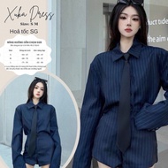 Xukadress_BLUE PLAid SET WITH CAVAT, unique set, luxurious set set seluar