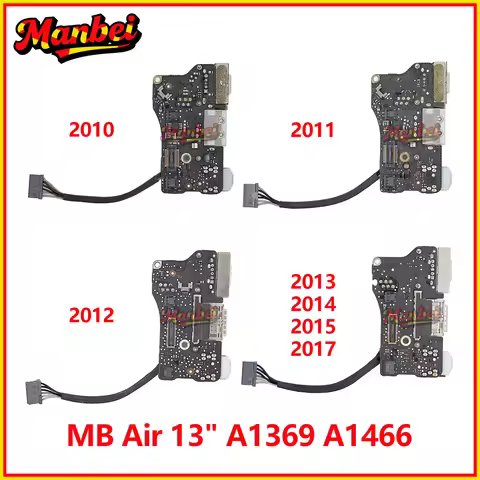 Original I/O Board USB Audio Charging Port Power DC Jack For Macbook Air 13" A1369 A1466 2010 2011 2