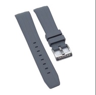 21mm 彎頭氟橡膠錶帶, 雙間紋 合適 Rolex 及 Omega, 6個色