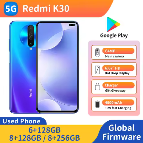 Redmi K30 5G RAM 6GB/8GB ROM 128GB/256GB 2400x1080px 6.7 inch 4500mAh 33W 67MP Used phone