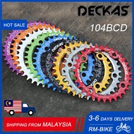 DECKAS Chainring 104BCD 30T MTB Bike Oval Chain Ring Basikal Rantai Tali 34T 38T 36T Mountain Bicycl
