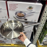 Fissler Copenhagen 24cm Flat Bottom Wok Pan 304 Stainless Steel Non-coated Induction Cooker Compatib