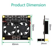 Raspberry Pi 4B Dual Cooling Fans and Automatic Discoloration LED, Raspberry Pi GPIO Expansion Board
