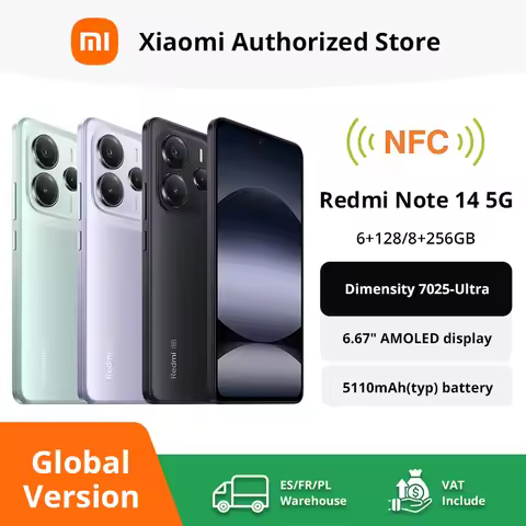 Redmi Note 14 5G Global Version Smartphone NFC MediaTek Dimensity 7025-Ultra 108MP Camera 5110mAh Ba