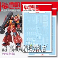 雪燄 雪焰工作室MG 1/100 PSYCHO ZAKU Ver.Ka 精神感應高機動腦波傳導薩克水貼#MG-128螢光