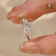 [CYTUPR] Moissanite 1ct Diamond Ring White Gold Ring Classic Elegant Ring