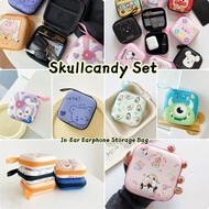 【超值】For Skullcandy Set In-Ear Earphone Anime Cartoon Pattern Multifunctional Charger Storage Bag