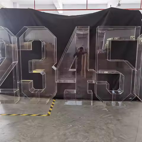 2Pcs Giant Number Marquee Transparent Clear Letters for Room Wedding Event Decoration