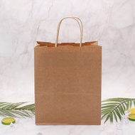 Paper shopping bag (small) 100 sheets Kraft striped twisted string paper