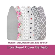 PROMOSION Removable Ironing board Cover+Thick Cotton pad Tahan Panas Corak Cantik Salutan Perak