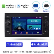 WFBMJ 8 Core 2 Din แอนดรอยด์13เครื่องเล่นมัลติมีเดียสำหรับ Ford Focus 2 Ford Fiesta Mondeo 4 C-Max S