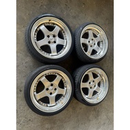 SSR Professor 17 Inch 4x100 Sport Rims with Tyres Original Halfcut Made in Japan
