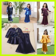 Lil Little BK80 Baju Raya 2024 Moden Budak Baby Perempuan Baju Kurung Pelpum 3D Beaded Lace Muslimah Kanak-Kanak 6M-12T