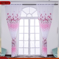 {freelive}  1 Sheet Window Gauze Rod Pocket Design Pastoral Translucent Beautiful Printing Sheer Curtain Home Decoration