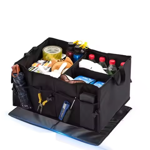 Car Backup Storage Box, Folding Large Car Cargo Box Camping Car Storage Box Multi functional Folding