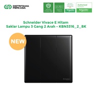 Schneider Vivace E Hotel Light Switch 3 Gang 2 Way Black - KBN3316_2_BK
