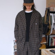 PeakLapel DblBreasted Oversize手工毛邊寬鬆廓形雙排扣西裝外套