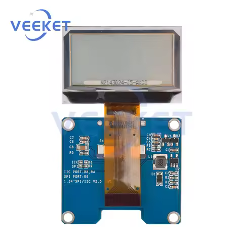 1.51 Inch 24PIN SPI/IIC/Parallel COG 3.3V Blue PMOLED Transparent OLED Screen SSD1309 Graphic 128x64