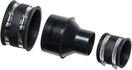 POWERTEC 70350 4" Hose to 2-1/2" Hose Cone Reducer with 4" & 2-1/2" Dust Control Flex Cuffs for Dust