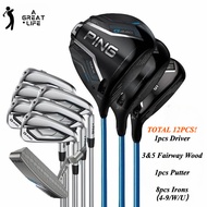 (12pcs) 2025 New PING G440 MAX Golf Club Set for Man Driver+3FW+5FW+Putter+Irons Golf Club Set Compl