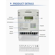 4K9O Nengrui STE 38-G Three-Phase STS Standard IP54 Class1.0 Accuracy 100A 0-999.9kWh Smart Energy M