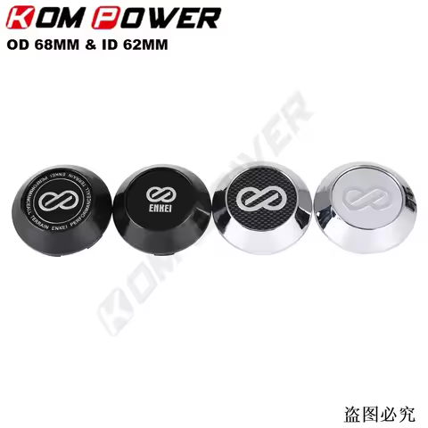 4PCS OD 68MM / ID 62MM Sport Rim Cap ENKEI Logo Sticker Wheel Cover Cap Wheel Center Hub Caps Silver