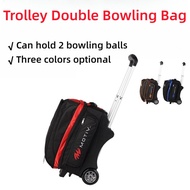 MOTIV Trolley Bowling Double Ball Bag Large Transparent Wheel Double Ball Bag Bowling Supplies