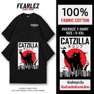 2026 Fearlez (FL401)-CATZILLA Round Neck T-Shirt Cotton Fabric