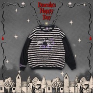 Meugler牛稠島 德古拉騎車健康運動手錶裝飾條紋毛絨拼色衛衣