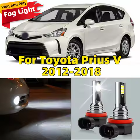 2Pcs 6000K LED Lamp Car Front Fog Light H8 H9 H11 Accessories For Toyota Prius V 2012 2013 2014 2015