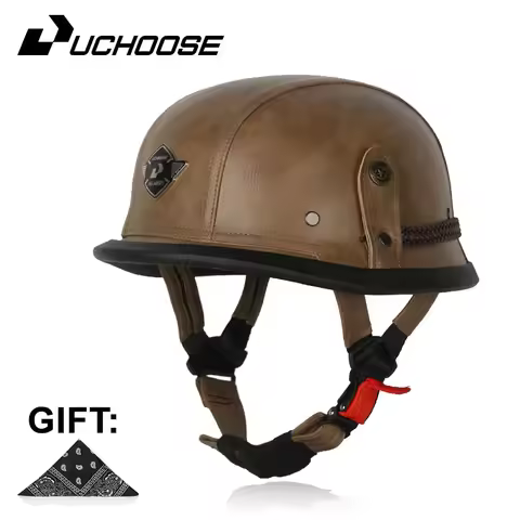 Casco abierto Vintage certificado DOT, Casco de cara abierta para motocicleta, Casco Retro 3/4, Casc