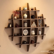 Multi-Grid Duobaoge Storage Cabinet Multi-Grid Teacup Wall-Mounted Bogu Shelf Shelf Shelf Solid Wood