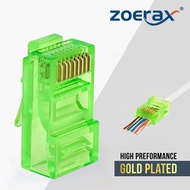 Zoerax RJ45 Cat6 EZ To Crimp Modular Pass-Through Connectors - 5 Colour
