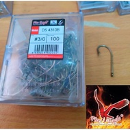 (MADE IN KOREA) 100PCS MATA KAIL BAITHOLDER FIRE EAGLE DS 4310B SUPER SHARP POINT FISHING HOOK MADE 