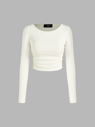 Cider Ruched Long Sleeve Top