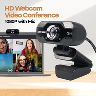 Taffware HD Webcam Desktop PC Laptop Video Conference 1080P with Microphone - CZ01 - Black