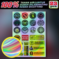 Cute Hologram Motorcycle Stickers 23 PCS Sticker Pack Words Vinyl Waterproof Kiss Cut Car Helmet Sti
