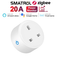 SMATRUL Tuya Zigbee 10/16/20A UK Plug WiFi Smart Socket Smart Home Adapter Smart Life APP Timer Voice Control Power Monitor